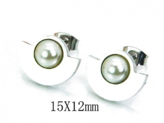 HY Stainless Steel Pearl Earrings-HY64E0347MV