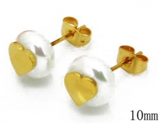 HY Stainless Steel Pearl Earrings-HY68E0014N0