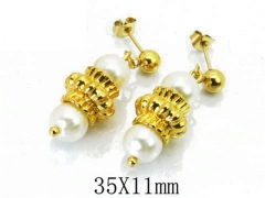 HY Stainless Steel Pearl Earrings-HY64E0385MW