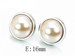 HY Stainless Steel Pearl Earrings-HY64E0323MW