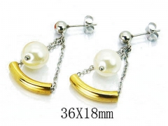 HY Stainless Steel Pearl Earrings-HY64E0386NQ