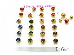 HY Stainless Steel Small Crystal Stud-HY54E0138JGG