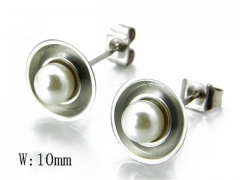 HY Stainless Steel Pearl Earrings-HY06E1346L0