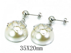 HY Stainless Steel Pearl Earrings-HY64E0320OE