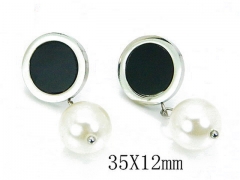 HY Stainless Steel Pearl Earrings-HY64E0321NB