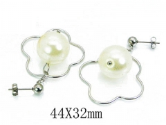 HY Stainless Steel Pearl Earrings-HY64E0288OU