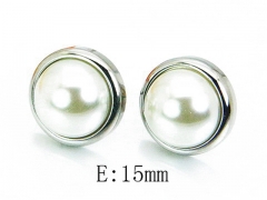 HY Stainless Steel Pearl Earrings-HY64E0324MZ