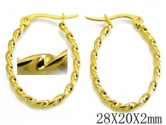 HY Stainless Steel Twisted Earrings-HY70E0041JZ