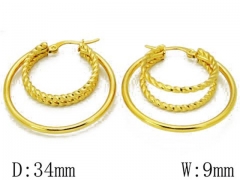 HY Stainless Steel Twisted Earrings-HY68E0021O0