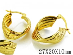 HY Stainless Steel Twisted Earrings-HY70E0249NZ