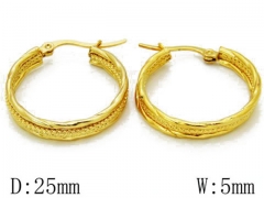 HY Stainless Steel Twisted Earrings-HY68E0024O0