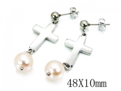 HY Stainless Steel Pearl Earrings-HY64E0294OQ
