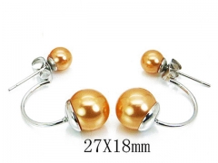HY Stainless Steel Pearl Earrings-HY64E0307KV