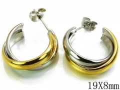 HY Stainless Steel Twisted Earrings-HY70E0195MZ
