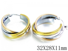 HY Stainless Steel Twisted Earrings-HY70E0253PZ