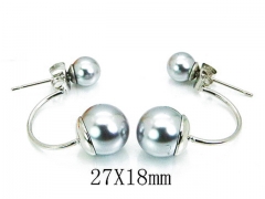 HY Stainless Steel Pearl Earrings-HY64E0305KY