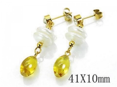 HY Stainless Steel Pearl Earrings-HY64E0244HJC