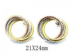 HY Stainless Steel Twisted Earrings-HY58E1246NE