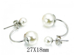 HY Stainless Steel Pearl Earrings-HY64E0303KQ