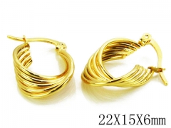 HY Stainless Steel Twisted Earrings-HY70E0259NZ