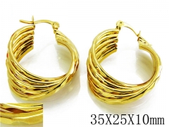 HY Stainless Steel Twisted Earrings-HY70E0245NZ