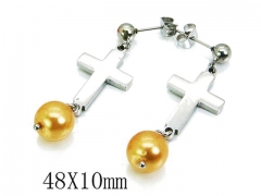 HY Stainless Steel Pearl Earrings-HY64E0295OW