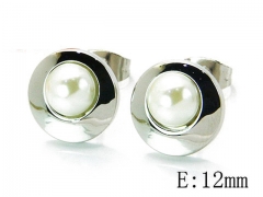 HY Stainless Steel Pearl Earrings-HY64E0057OA