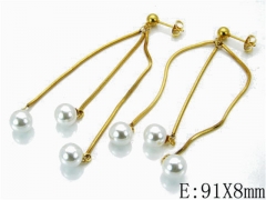 HY Stainless Steel Pearl Earrings-HY06E1644HHZ