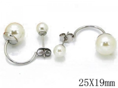 HY Stainless Steel Pearl Earrings-HY68E0010K0