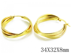 HY Stainless Steel Twisted Earrings-HY70E0255MZ
