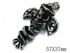 HY Stainless Steel 316L Skull Pendant-HYC03P0264HIF