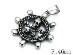 HY Stainless Steel 316L Skull Pendant-HYC27P1512HDD