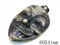 HY Stainless Steel 316L Skull Pendant-HYC27P1231HLZ