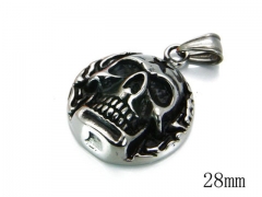 HY Stainless Steel 316L Skull Pendant-HYC03P0252HIW