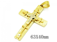 HY Stainless Steel 316L Cross Pendant-HYC13P0981HMW