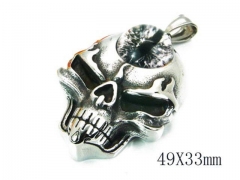 HY Stainless Steel 316L Skull Pendant-HYC27P1007HIG