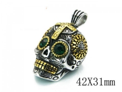 HY Stainless Steel 316L Skull Pendant-HYC27P1680HIE