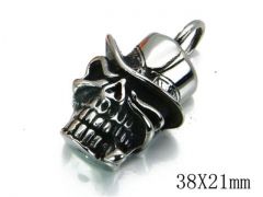 HY Stainless Steel 316L Skull Pendant-HYC03P0245HHF