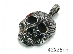 HY Stainless Steel 316L Skull Pendant-HYC03P0250HHD