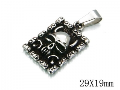 HY Stainless Steel 316L Skull Pendant-HYC03P0238PF