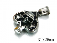 HY Stainless Steel 316L Skull Pendant-HYC03P0239HIE