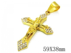 HY Stainless Steel 316L Cross Pendant-HYC13P0828HJW