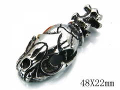 HY Stainless Steel 316L Skull Pendant-HYC03P0256HID