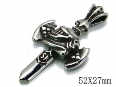 HY Stainless Steel 316L Cross Pendant-HYC03P0158HHV