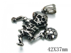HY Stainless Steel 316L Skull Pendant-HYC03P0271HHG