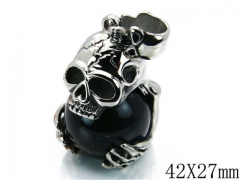 HY Stainless Steel 316L Skull Pendant-HYC27P1370HLX