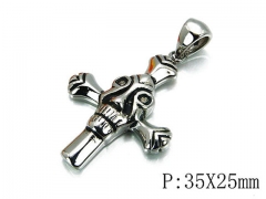 HY Stainless Steel 316L Skull Pendant-HYC03P0051PS
