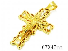 HY Stainless Steel 316L Cross Pendant-HYC13P0795HLY