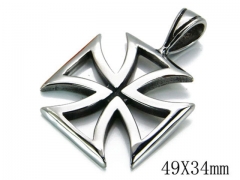 HY Stainless Steel 316L Cross Pendant-HYC03P0190HIW