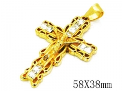 HY Stainless Steel 316L Cross Pendant-HYC13P0799HKG